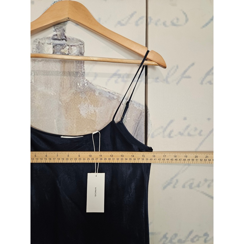 NWT Vince Slip Dress Medium Coastal Blue Satin Naia Acetate Midi VR6855101 - Picture 7 of 10
